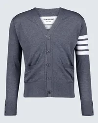 Thom Browne Cardigan 4-Bar aus Wolle Grau