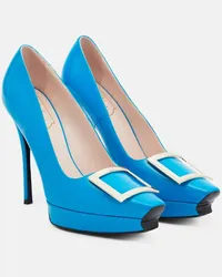 Roger Vivier Pumps Trompette aus Lackleder Blau