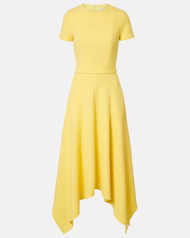 Safiyaa Midikleid Okimi aus Crêpe Gelb