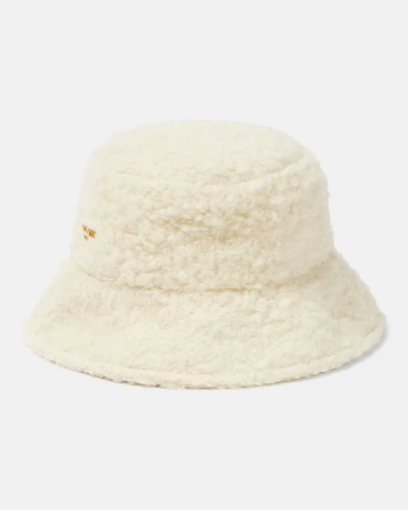 Balmain Hut aus einem Wollgemisch Weiß
