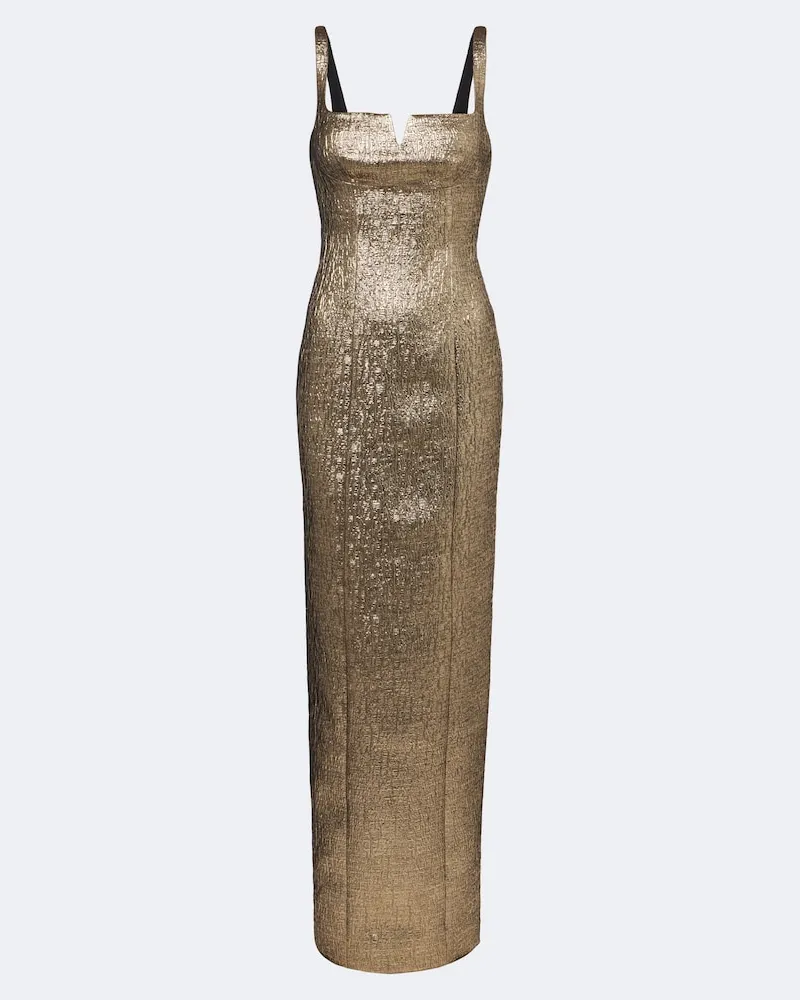 Roland Mouret Robe aus Lamé-Jacquard Gold