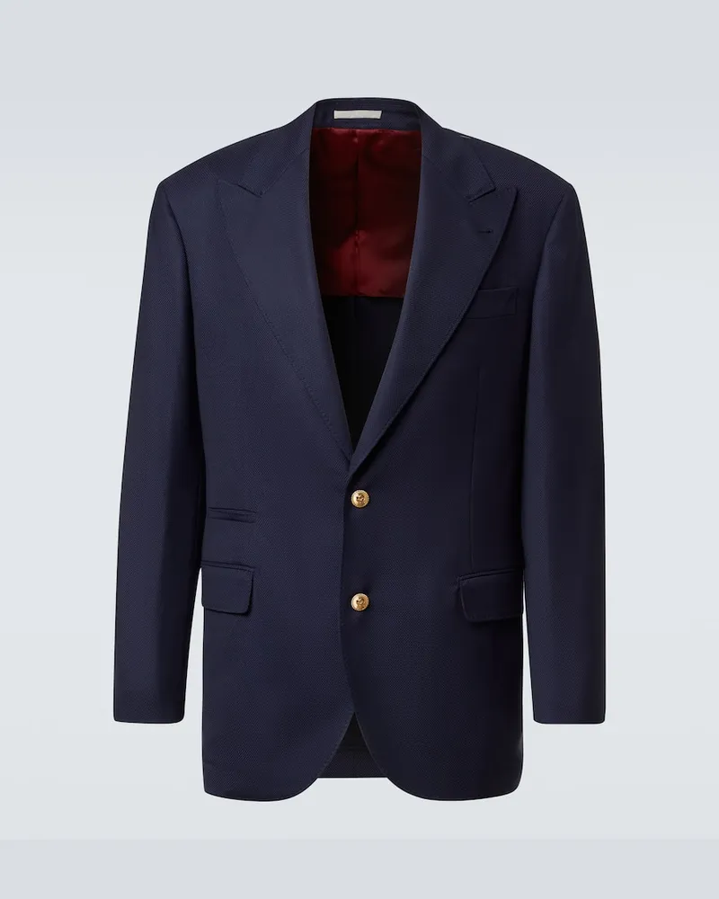 Brunello Cucinelli Blazer aus Schurwolle Blau