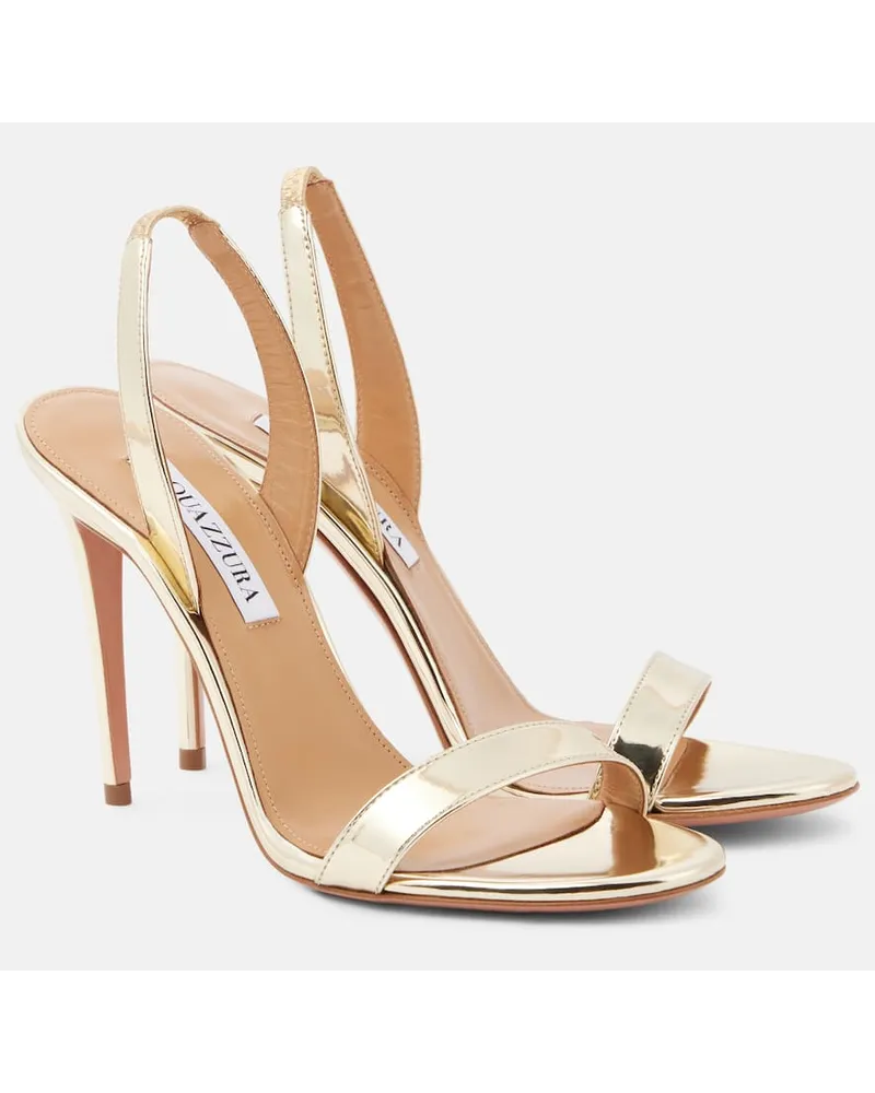Aquazzura Sandalen So Nude 105 aus Metallic-Leder Gold
