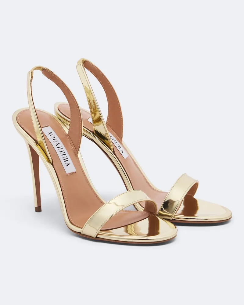 Aquazzura Slingback-Sandalen So Nude aus Metallic-Leder Gold