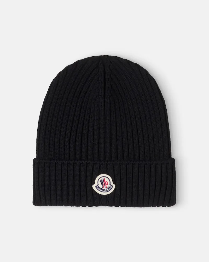 Moncler Mütze aus Wolle Schwarz