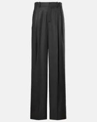 Saint Laurent Weite Hose aus Kaschmir Grau