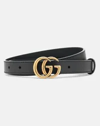 Gucci Guertel GG aus Leder Schwarz