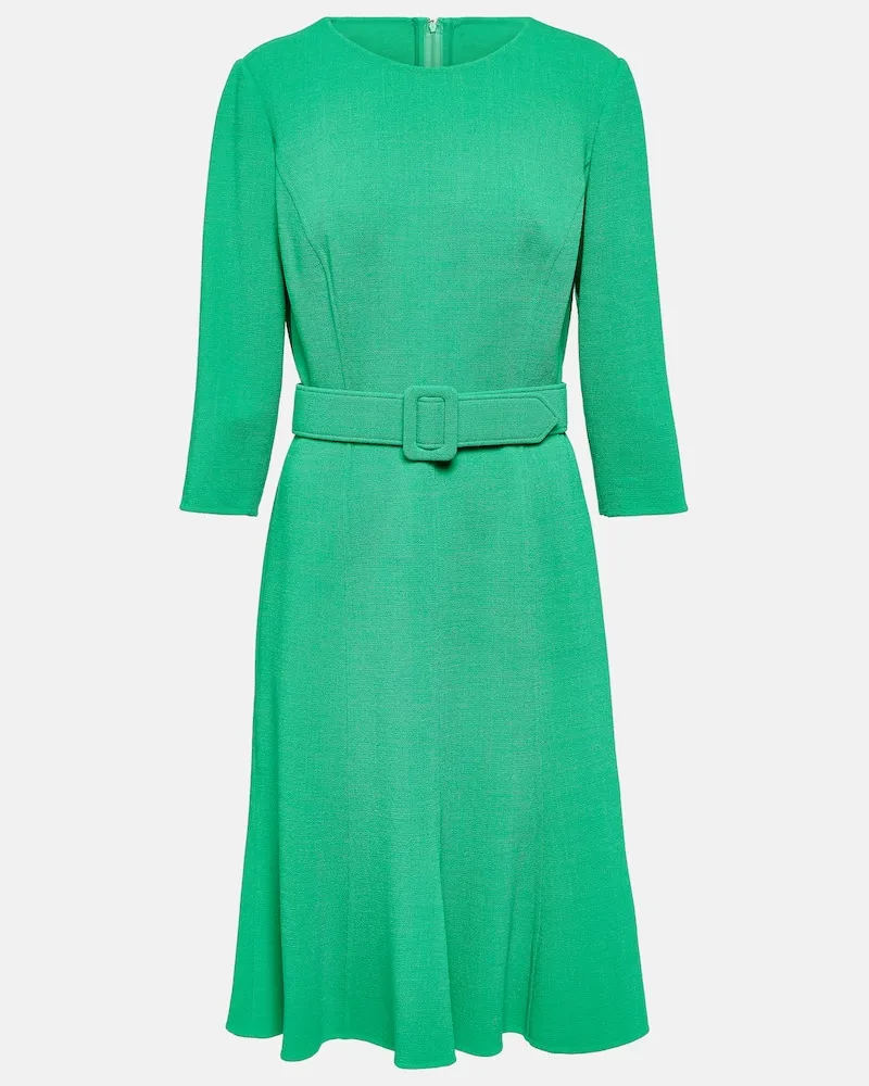 Oscar de la Renta Midikleid aus einem Wollgemisch Grün