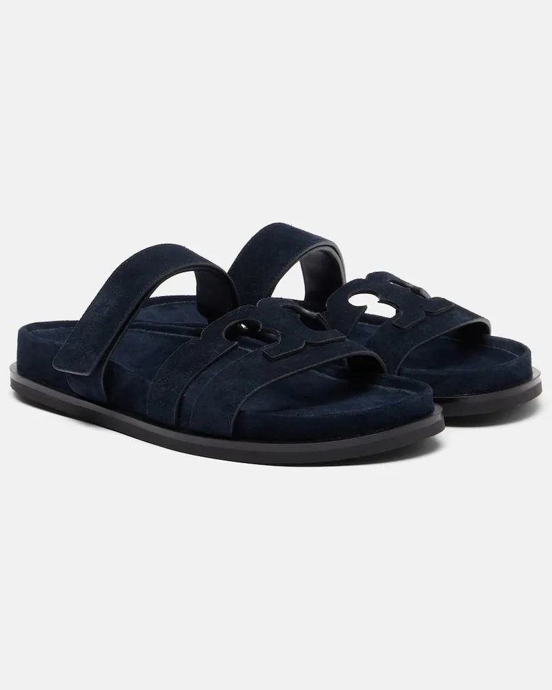 Tory Burch Pantoletten Ines aus Veloursleder Blau