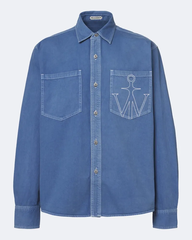 J.W.Anderson Oversize-Hemd aus Baumwoll-Twill Blau