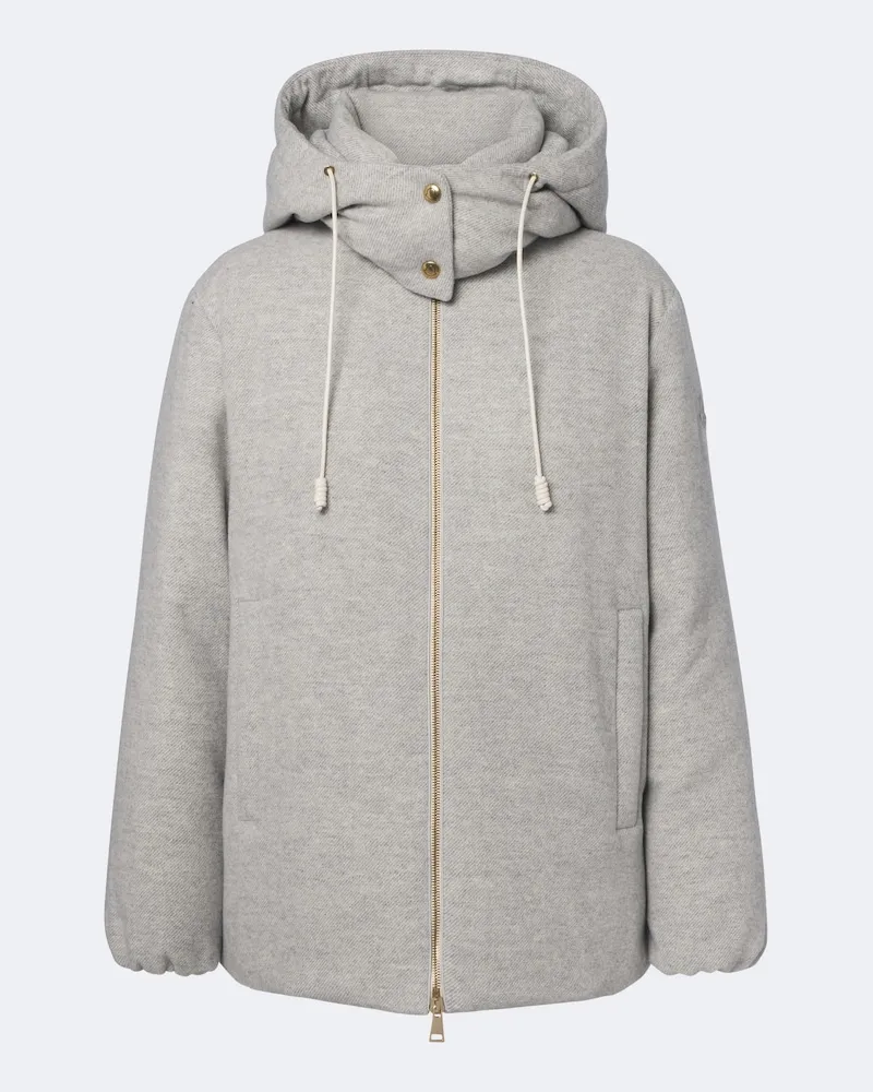 Moncler Daunenjacke Vivante aus Wolle und Kaschmir Grau