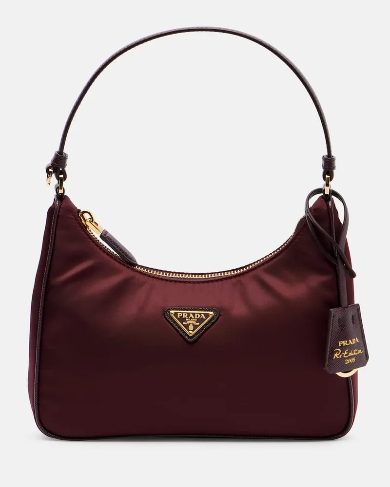 Prada Schultertasche Prada Re-Edition 2005 Burgunderrot