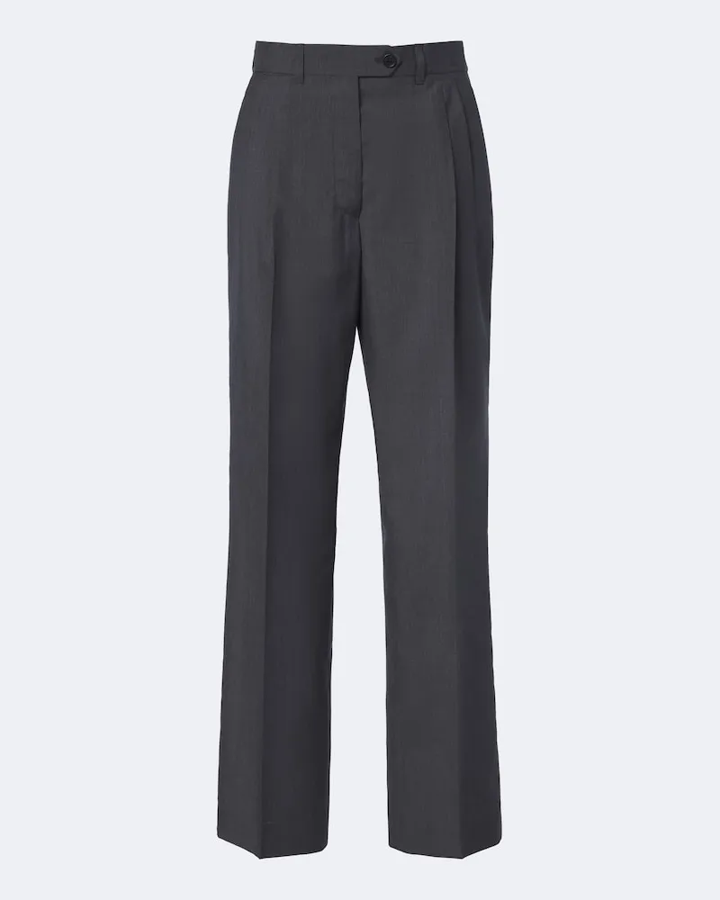 Prada Gerade Hose aus Wolle und Mohair Grau