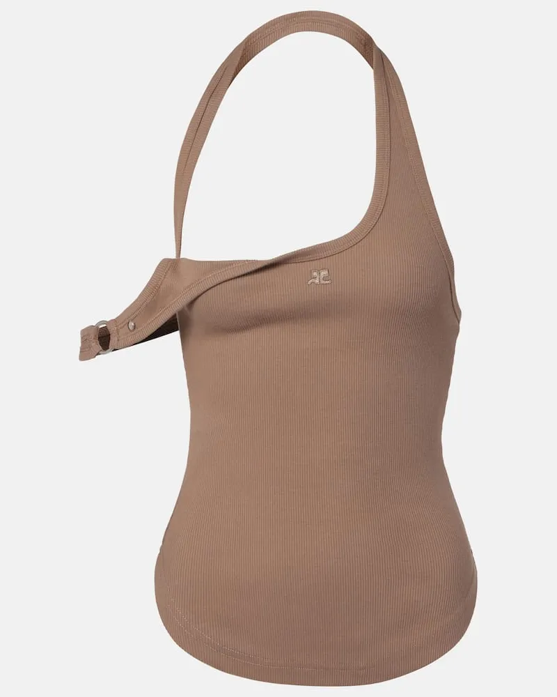 Courrèges Courrèges Top Undressed 90's aus Rippstrick Braun