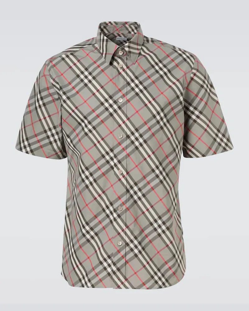 Burberry Hemd Burberry Check aus Baumwollpopeline Grau