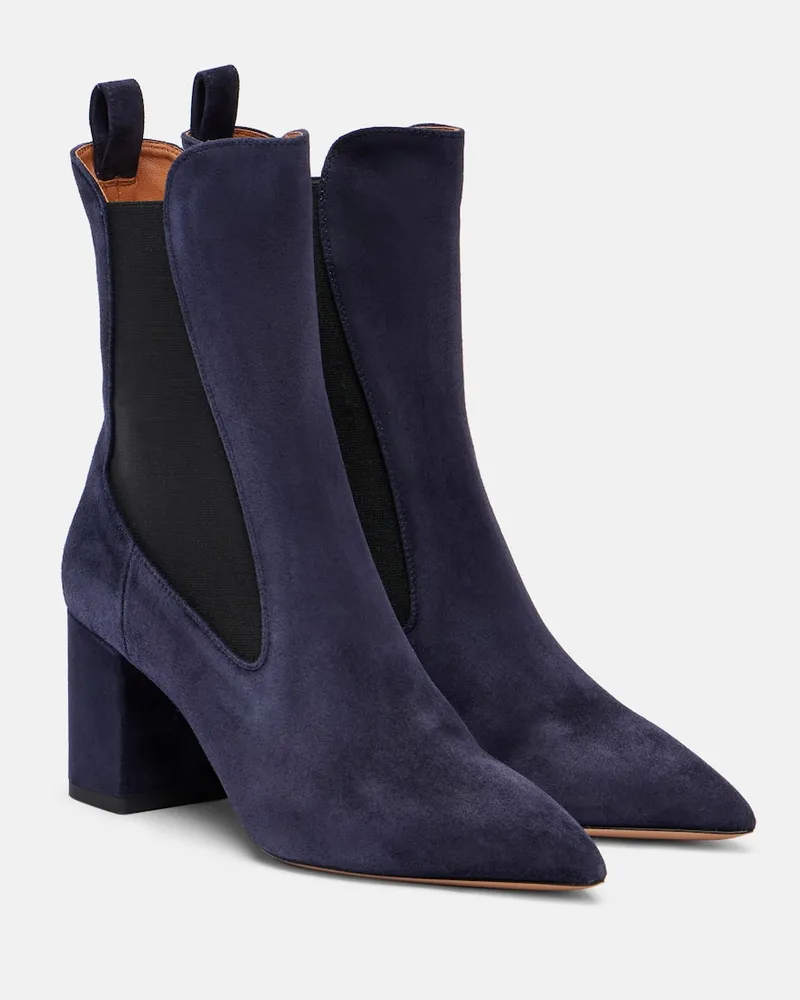 Paris Texas Ankle Boots Anja 70 aus Veloursleder Blau