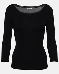 Max Mara Off-Shoulder-Top Bill aus Jersey Schwarz