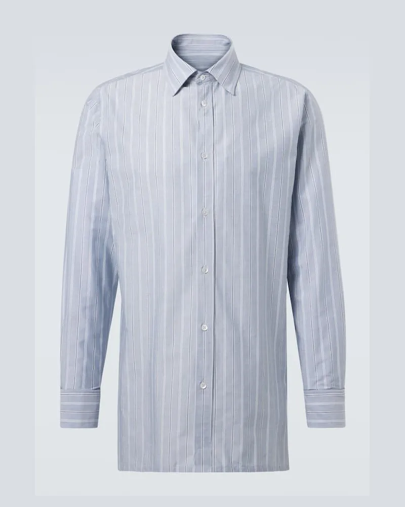 Maison Margiela Hemd aus Baumwollpopeline Blau
