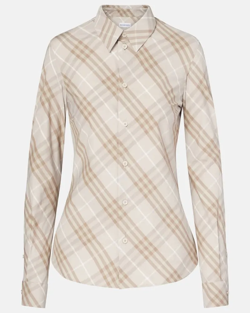 Burberry Hemd Burberry Check aus Baumwollpopeline Grau