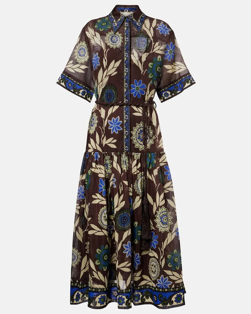 ALEMAIS Alémais Hemdblusenkleid Jasper aus Baumwolle und Seide Braun