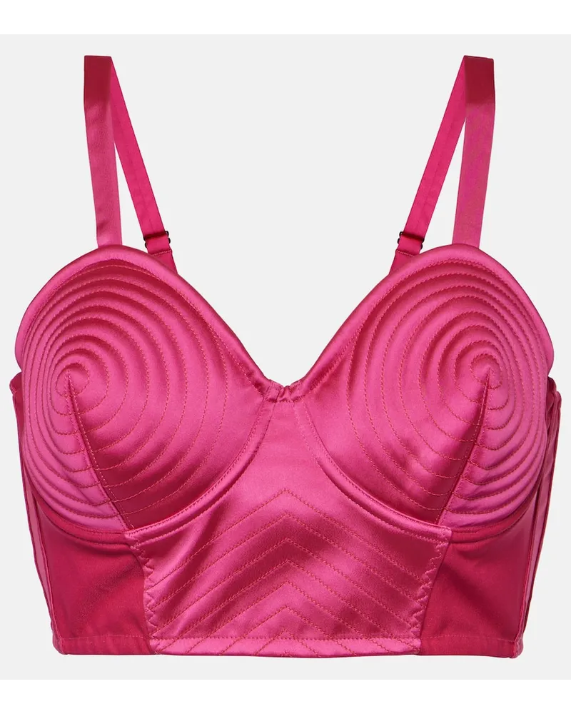 Jean Paul Gaultier Bralette Iconic aus Satin Pink