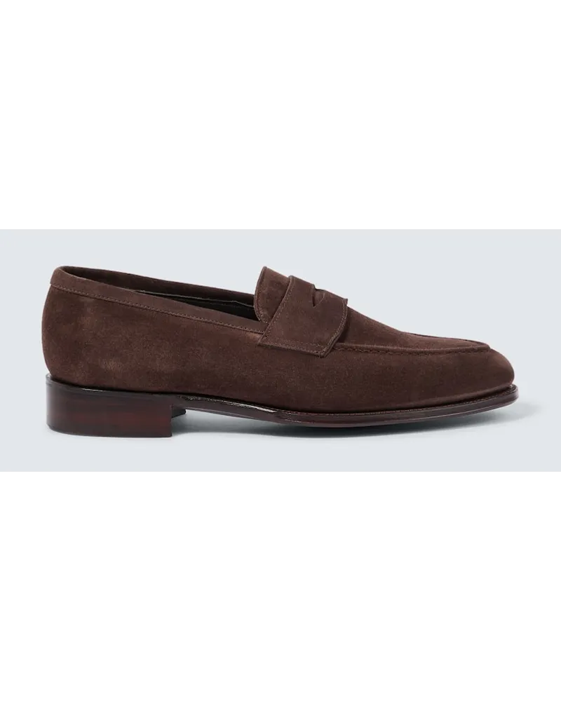 George Cleverley Loafers Bradley II aus Veloursleder Braun