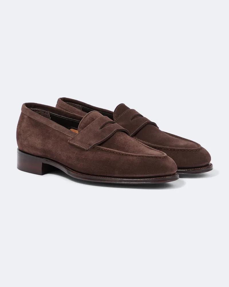 George Cleverley Loafers Bradley II aus Veloursleder Braun