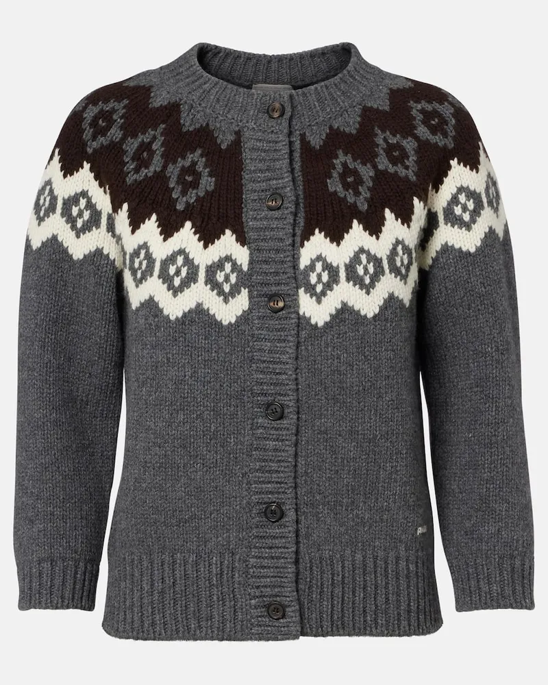 Prada Cardigan aus Wolle und Kaschmir Grau