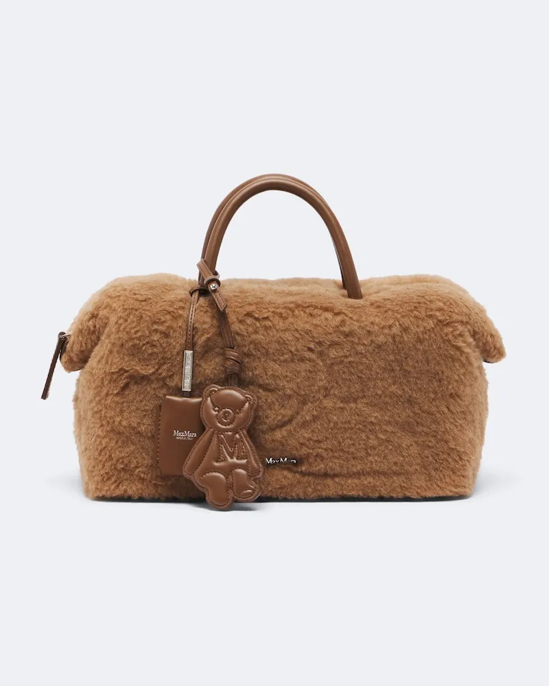 Max Mara Henkeltasche Medium aus Teddyfleece Braun