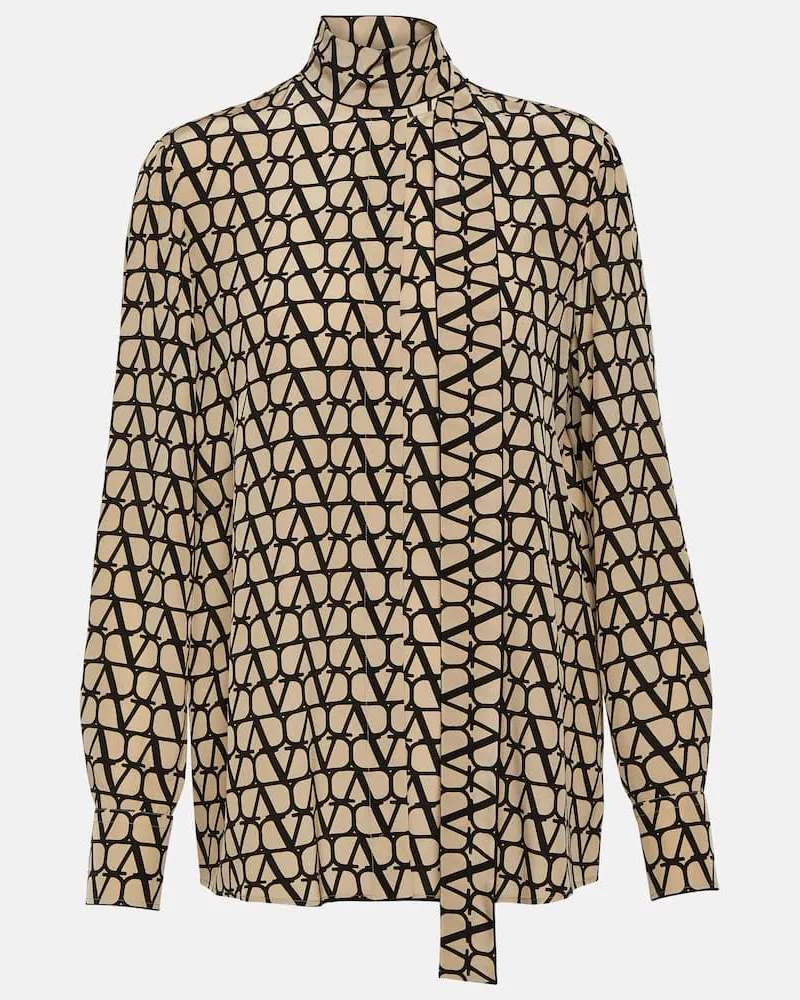 Valentino Garavani Bluse Toile Iconographe aus Crêpe de Chine aus Seide Multicolor
