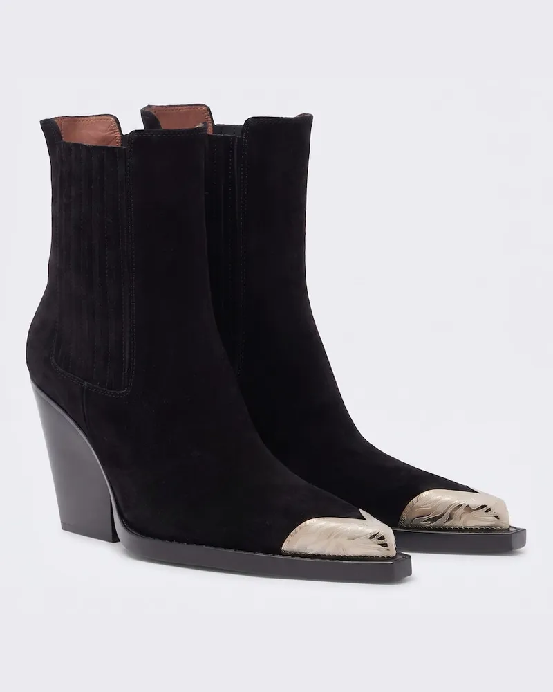 Paris Texas Ankle Boots Dallas aus Veloursleder Schwarz