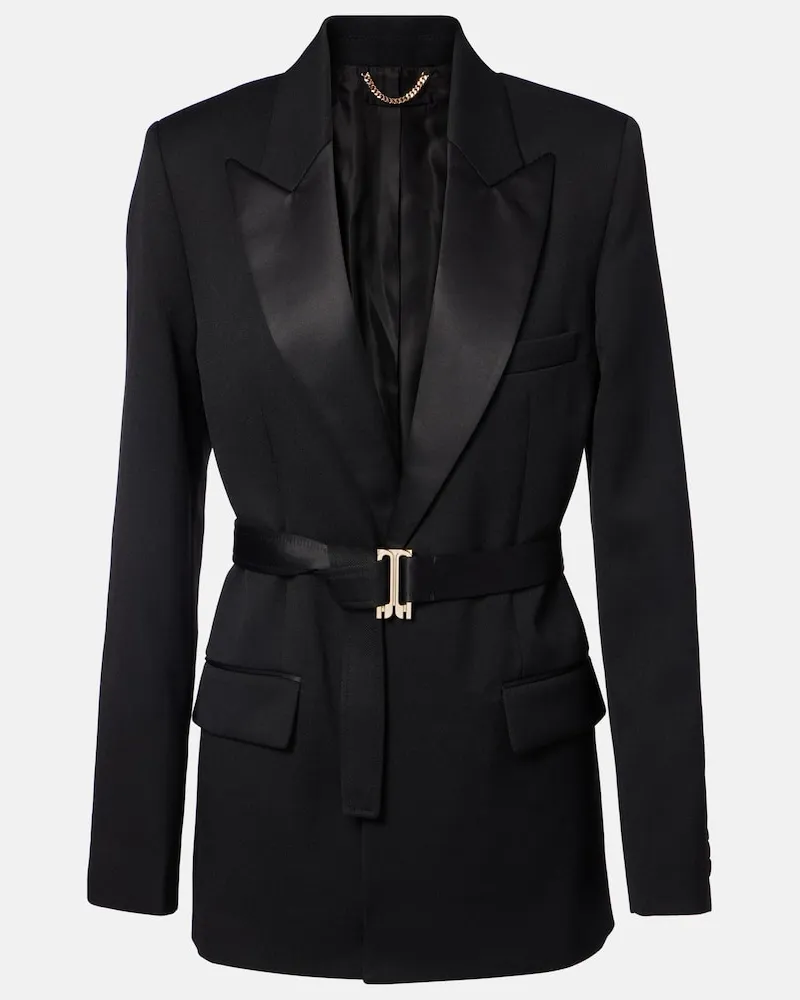 Victoria Beckham Blazer mit Satin Schwarz