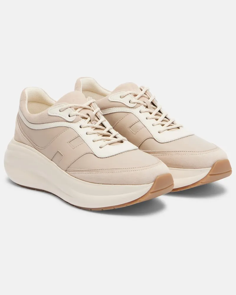 Hogan Plateau-Sneakers H696 aus Leder Beige