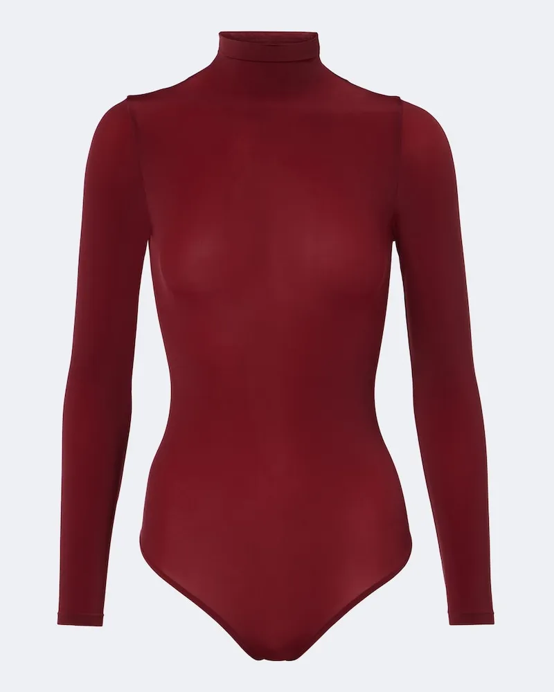 Wolford Rollkragenbody Buenos Aires aus Jersey Burgunderrot