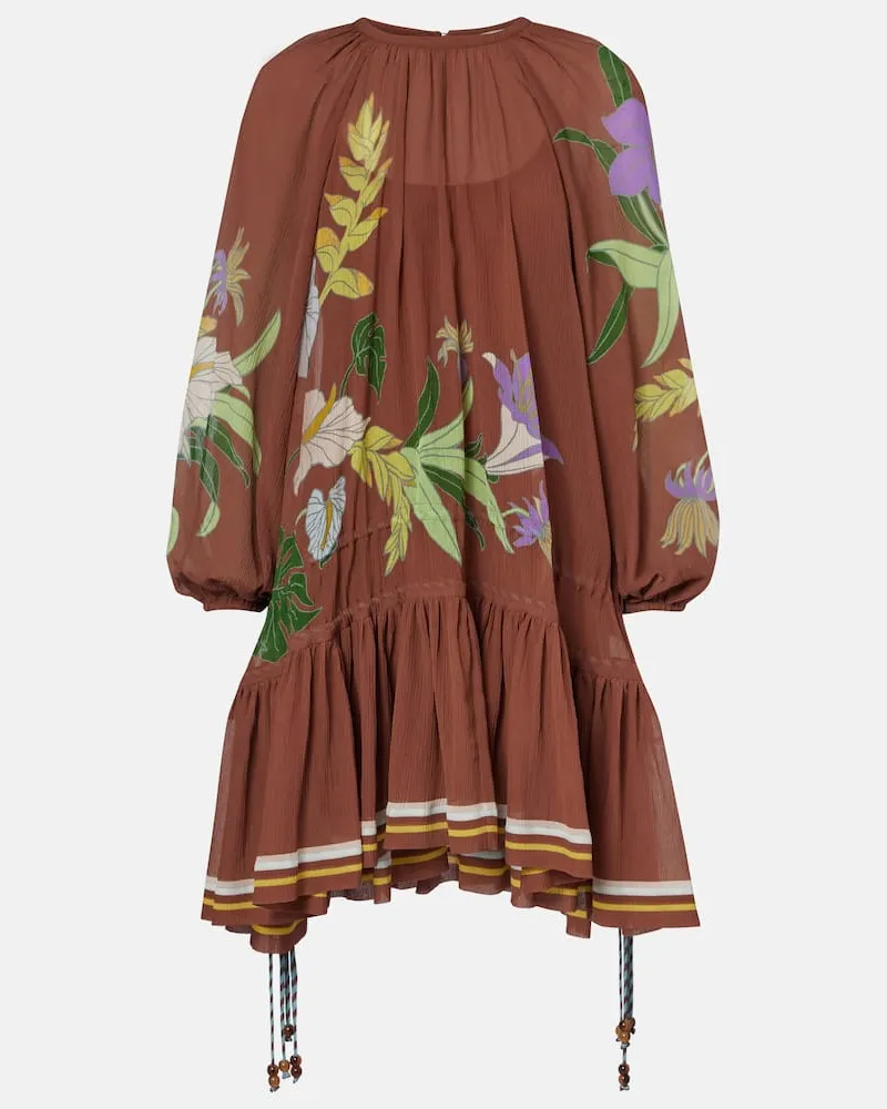 ALEMAIS Alémais Minikleid Alfie aus Baumwolle und Seide Braun