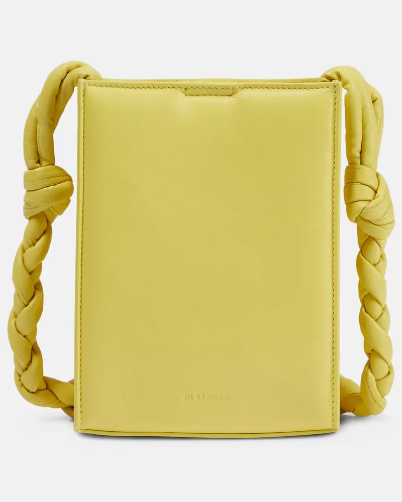 Jil Sander Schultertasche Tangle Padded Small aus Leder Gelb