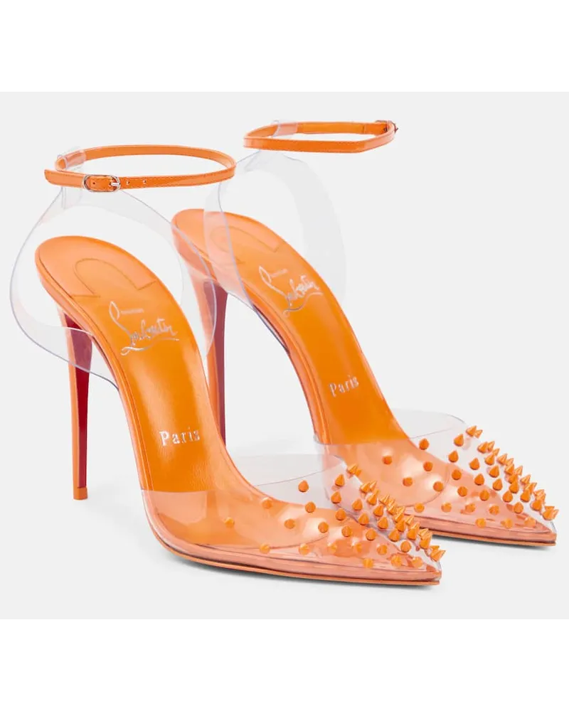 Christian Louboutin Pumps Spikoo 100 mit Lackleder Orange