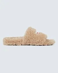 Balenciaga Pantoletten Political Campaign Furry Beige