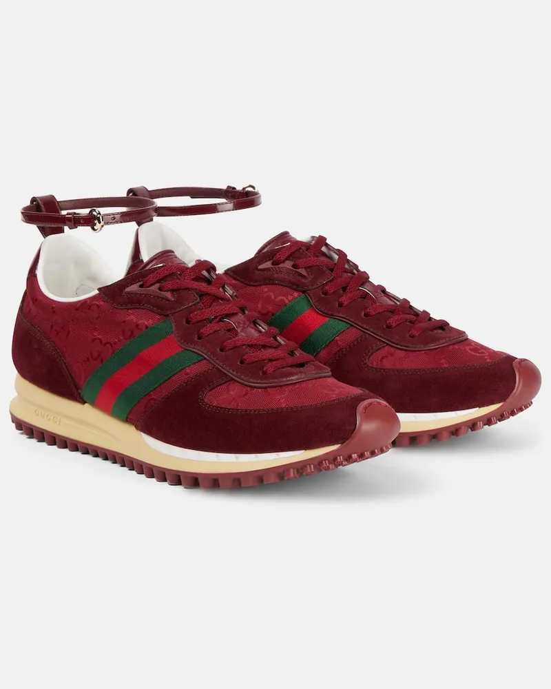 Gucci Sneakers Re-Motion mit Veloursleder Rot