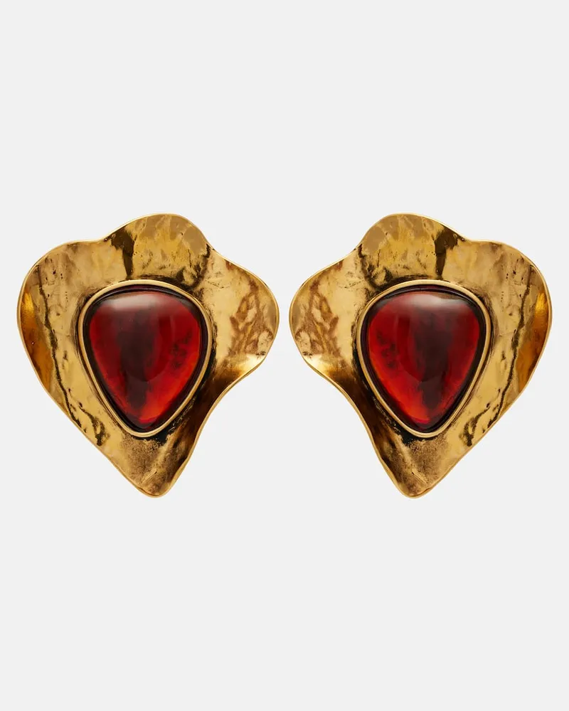 Saint Laurent Verzierte Clip-Ohrringe Gold
