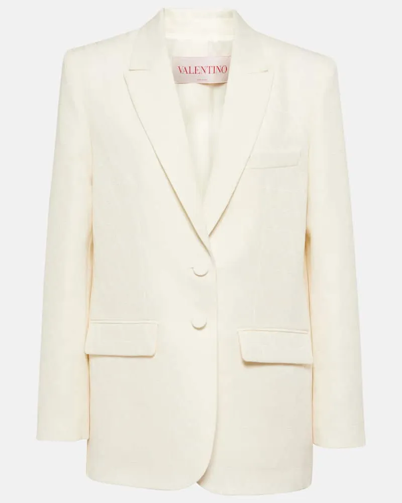 Valentino Garavani Blazer Toile Iconographe aus Crepe Couture Weiß