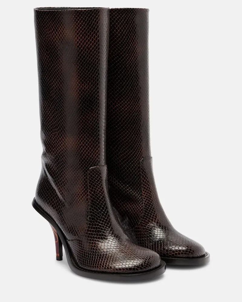 Dries van Noten Stiefel aus Leder Braun