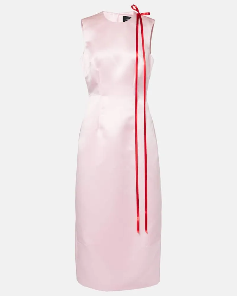 Simone Rocha Midikleid aus Satin Pink