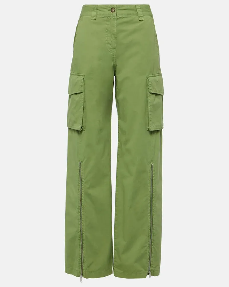 Stella McCartney Mid-Rise-Cargohose aus Baumwolle Grün