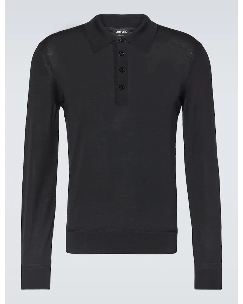 Tom Ford Polopullover aus Wolle Schwarz