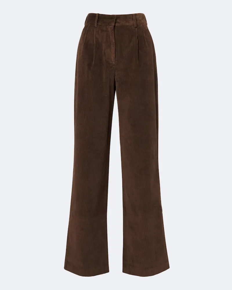 Aya Muse Weite Hose Aven aus Cord Braun