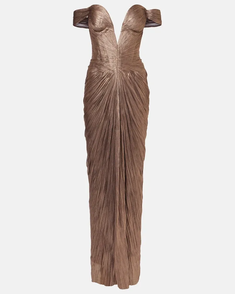 Maria Lucia Hohan Off-Shoulder-Robe Tia Gold