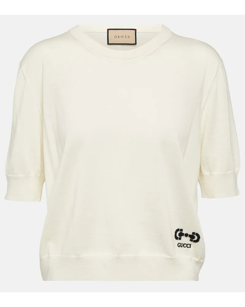 Gucci Top aus Wolle Weiss