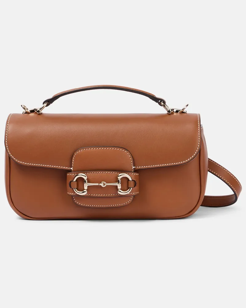 Gucci Tote Bag Gucci Horsebit 1955 Soft Small aus Leder Braun