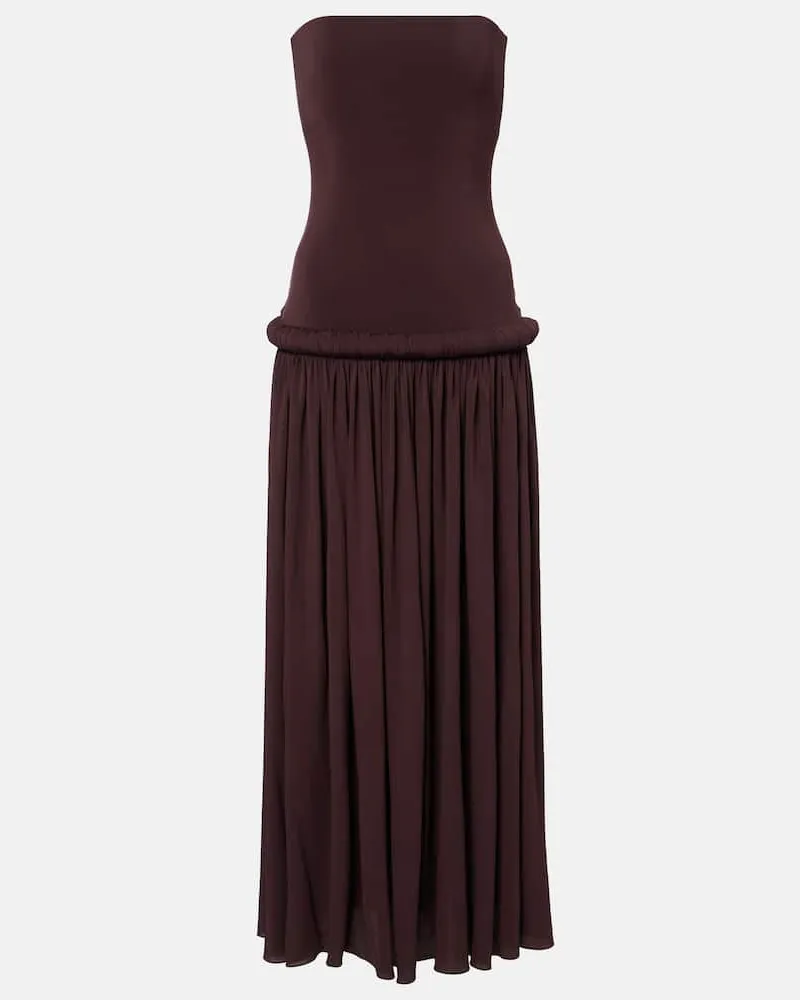Alaïa Alaïa Maxikleid aus Jersey Braun